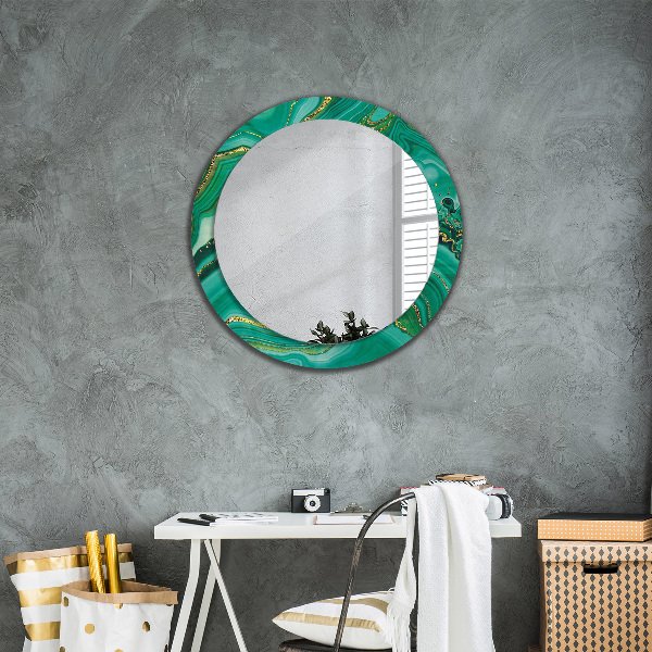 Round wall mirror decor Agat jaspis marble