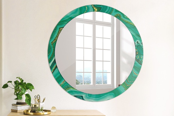 Round wall mirror decor Agat jaspis marble