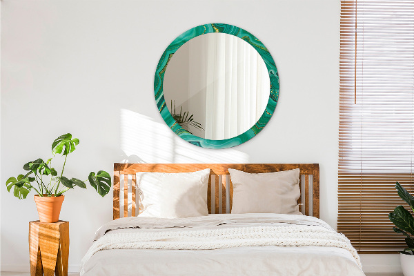 Round wall mirror decor Agat jaspis marble