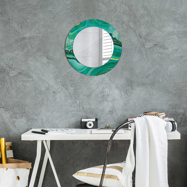 Round wall mirror decor Agat jaspis marble
