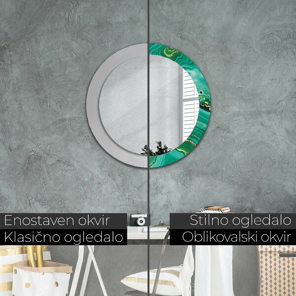 Round wall mirror decor Agat jaspis marble