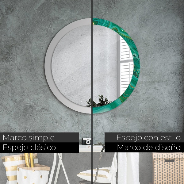 Round wall mirror decor Agat jaspis marble