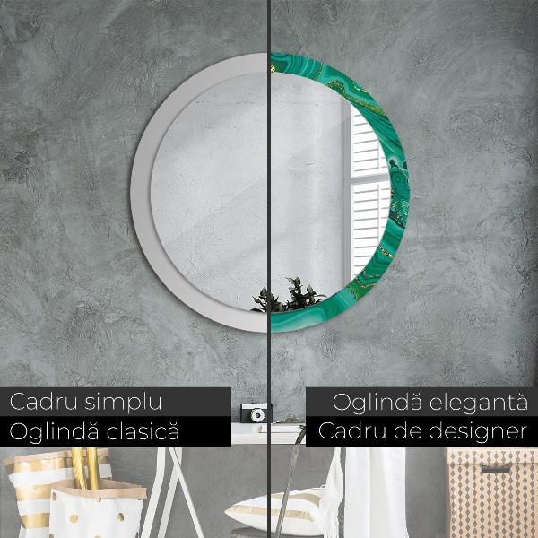 Round wall mirror decor Agat jaspis marble