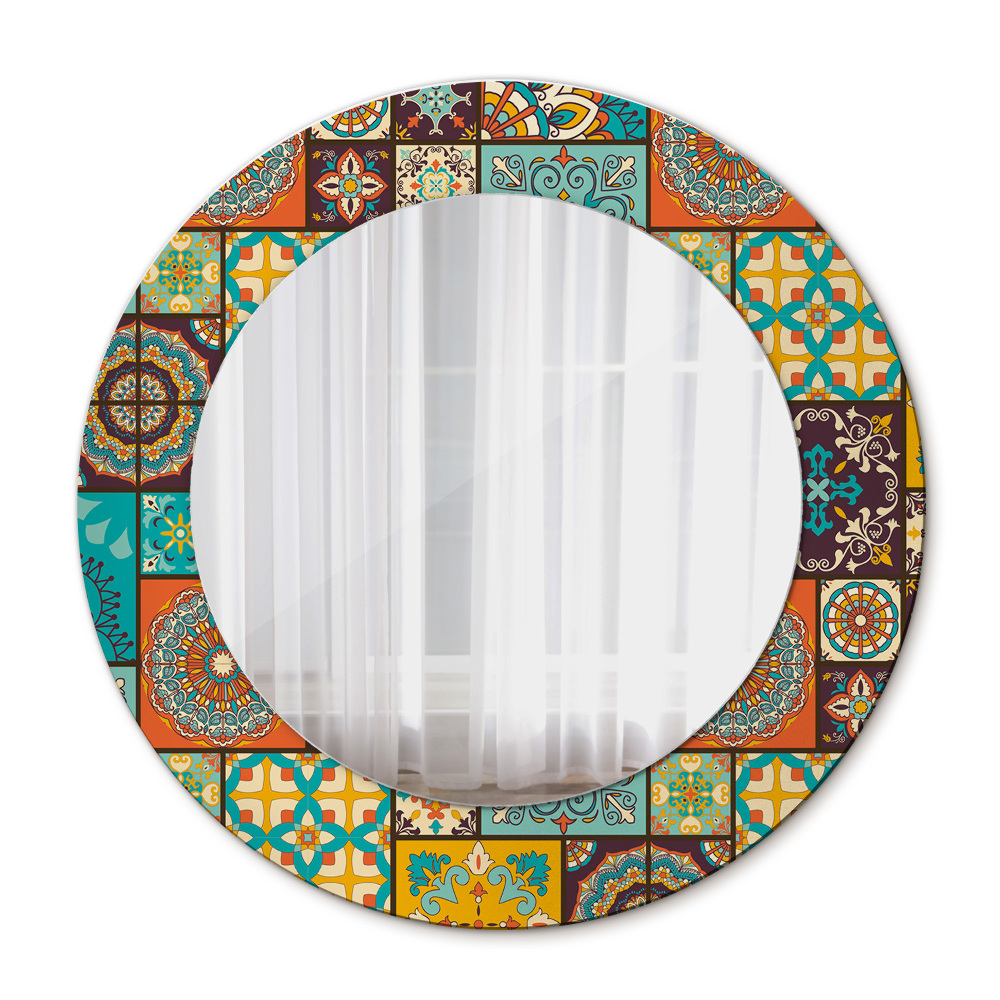 Round wall mirror decor Arabic pattern