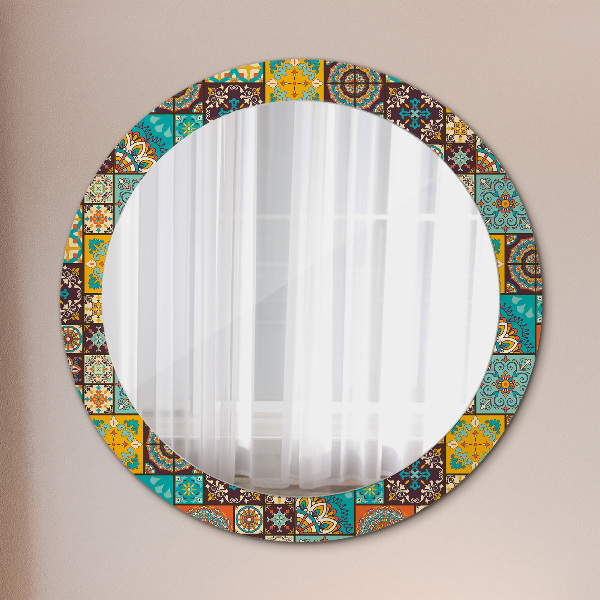 Round wall mirror decor Arabic pattern