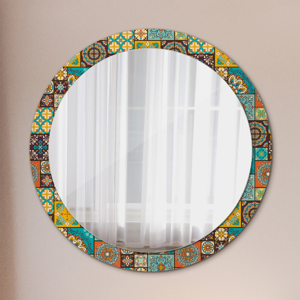 Round wall mirror decor Arabic pattern