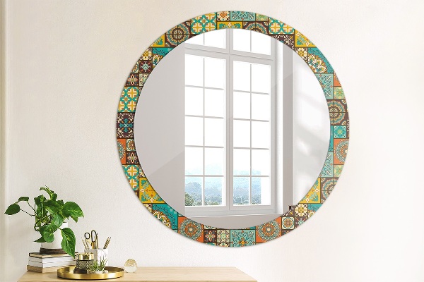 Round wall mirror decor Arabic pattern