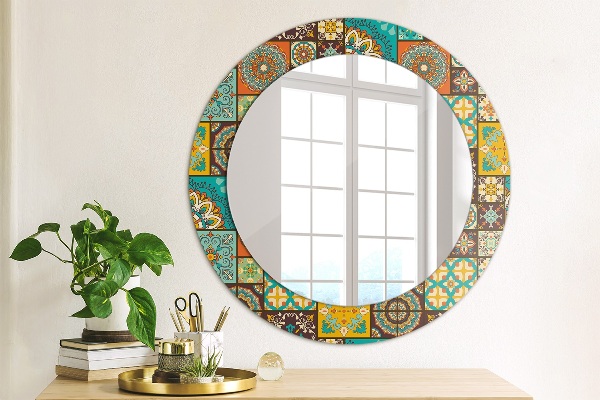 Round wall mirror decor Arabic pattern
