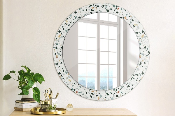 Round wall mirror decor Natural stone