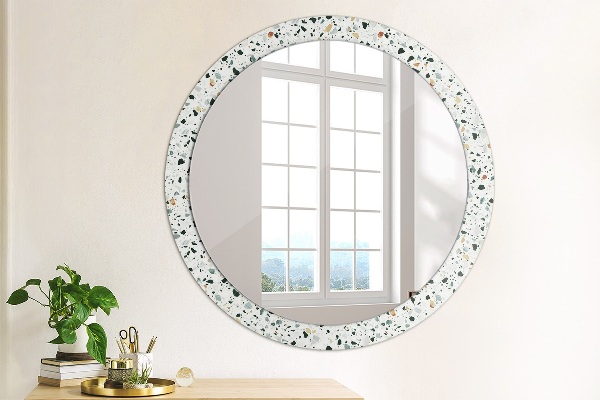 Round wall mirror decor Natural stone