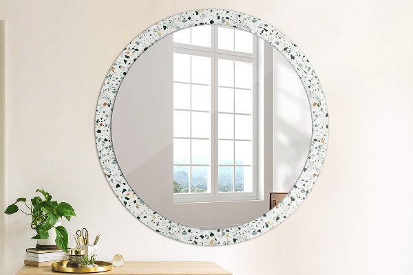 Round wall mirror decor Natural stone