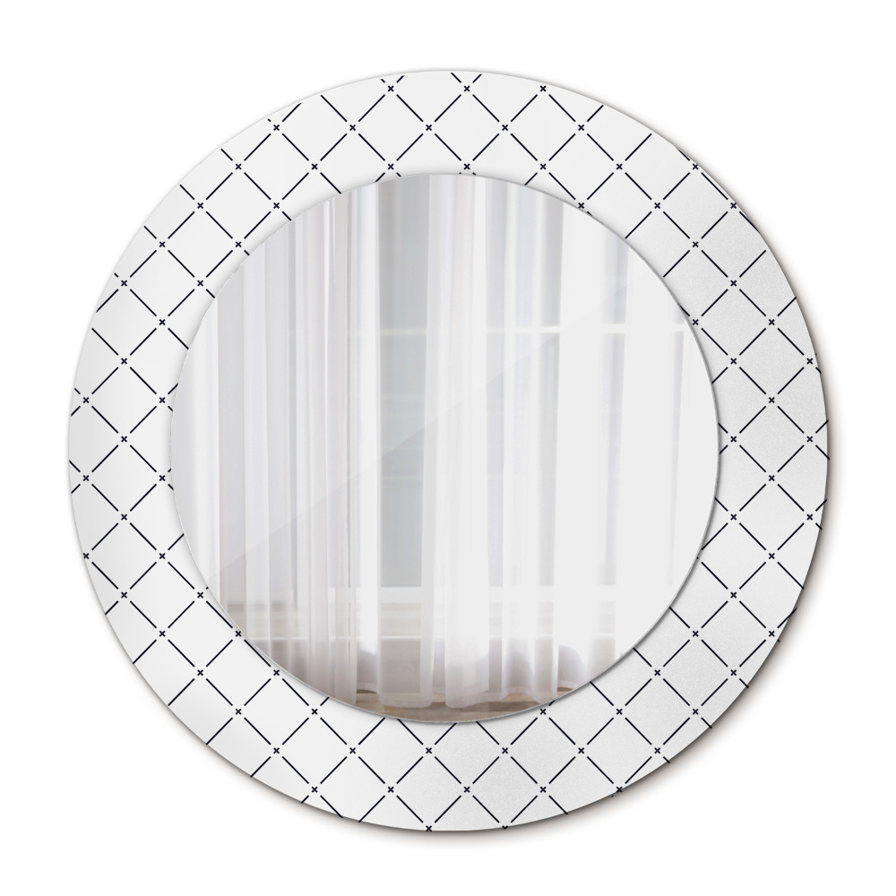 Round wall mirror decor Transverse lines