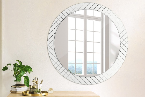 Round wall mirror decor Transverse lines