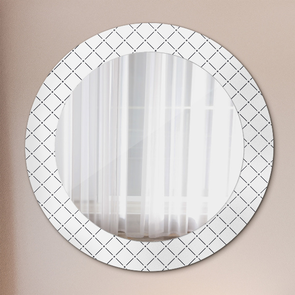 Round wall mirror decor Transverse lines