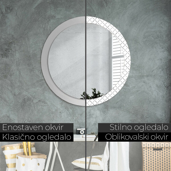 Round wall mirror decor Transverse lines