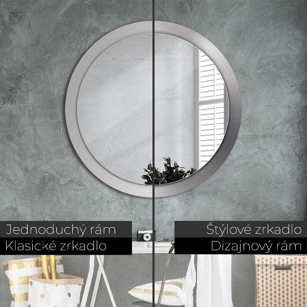 Round wall mirror decor Shiny steel