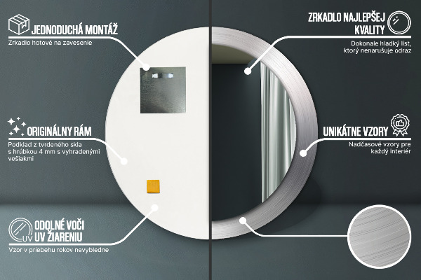 Round wall mirror decor Shiny steel