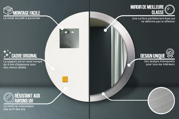 Round wall mirror decor Shiny steel