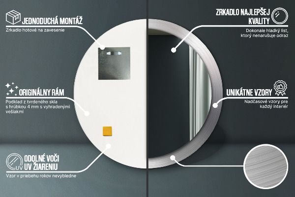 Round wall mirror decor Shiny steel