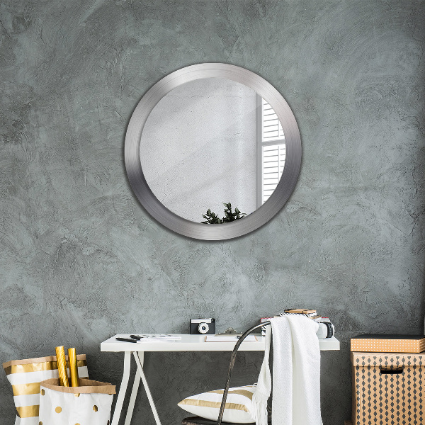 Round wall mirror decor Shiny steel
