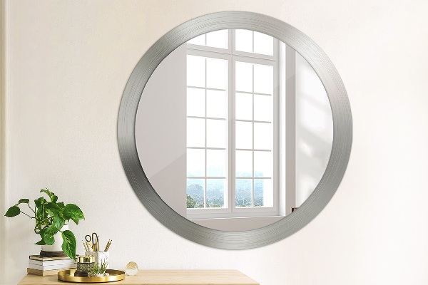 Round wall mirror decor Shiny steel