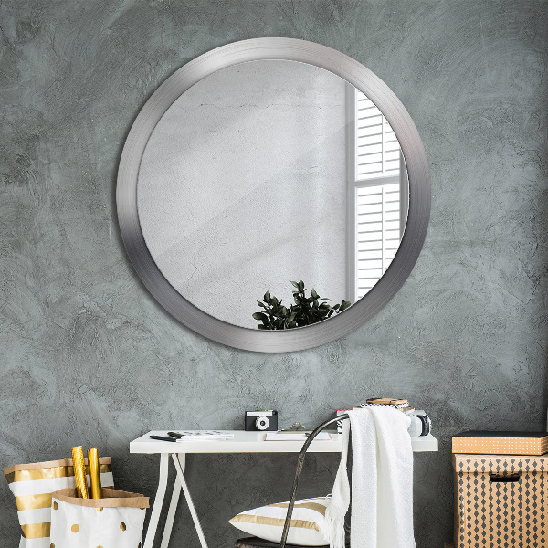 Round wall mirror decor Shiny steel