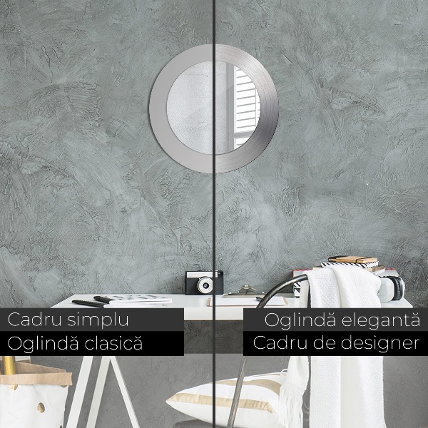 Round wall mirror decor Shiny steel
