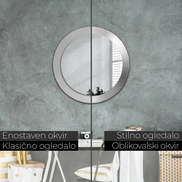 Round wall mirror decor Shiny steel