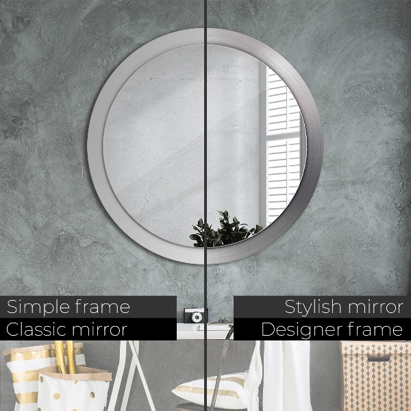 Round wall mirror decor Shiny steel