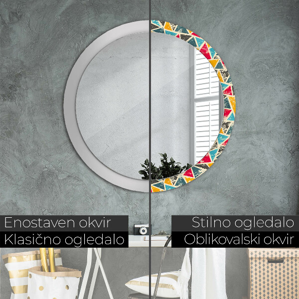 Round wall mirror decor Retro composition