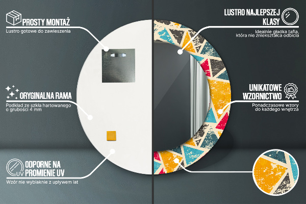 Round wall mirror decor Retro composition