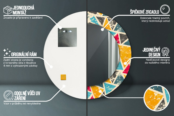 Round wall mirror decor Retro composition