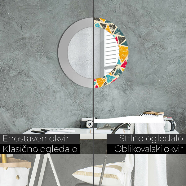 Round wall mirror decor Retro composition
