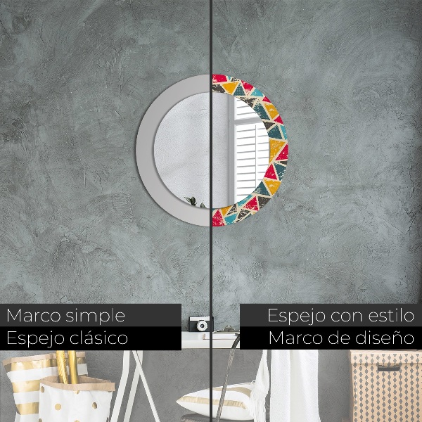 Round wall mirror decor Retro composition