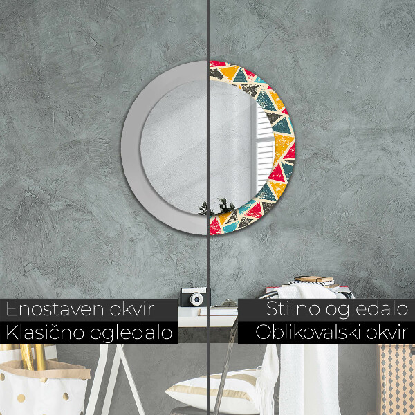 Round wall mirror decor Retro composition