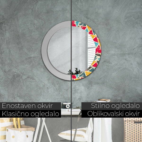 Round wall mirror decor Retro composition