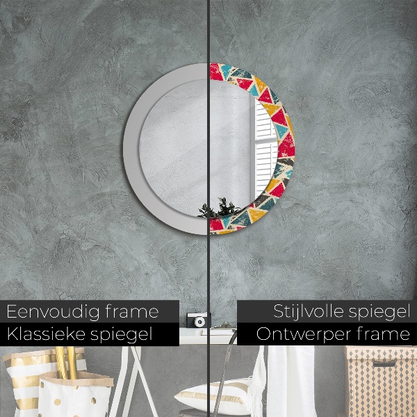 Round wall mirror decor Retro composition