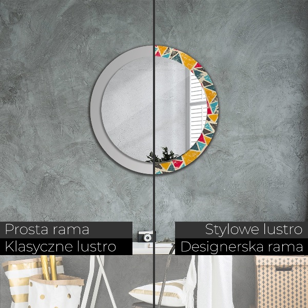 Round wall mirror decor Retro composition