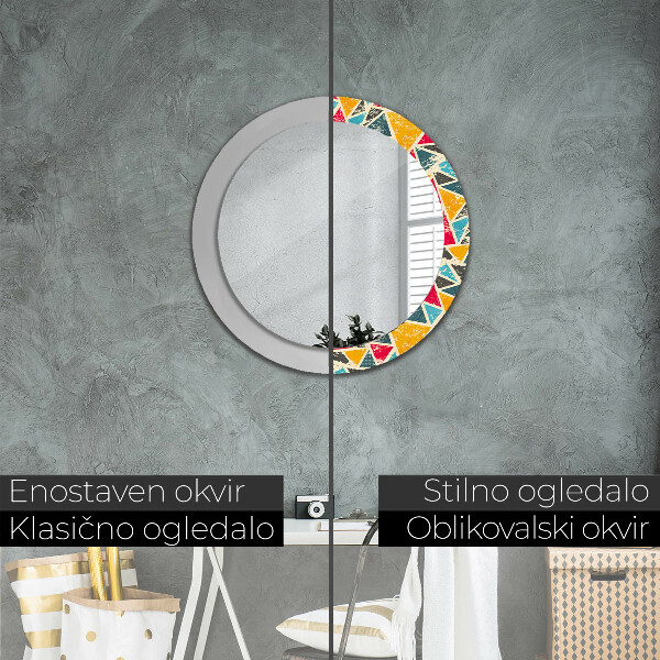 Round wall mirror decor Retro composition