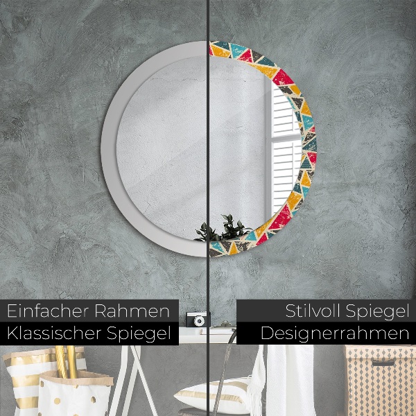 Round wall mirror decor Retro composition