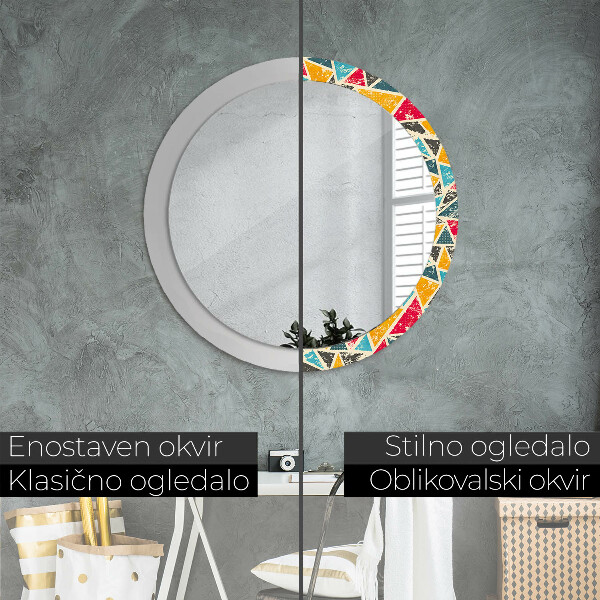 Round wall mirror decor Retro composition