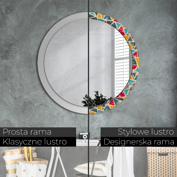 Round wall mirror decor Retro composition