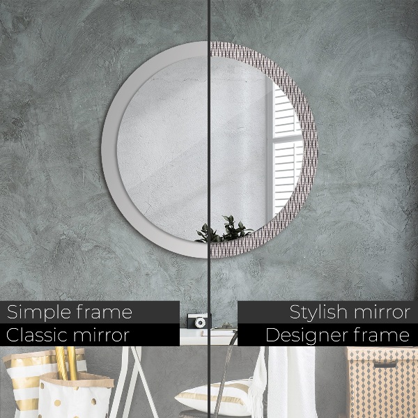 Round wall mirror decor Geometric dot pattern