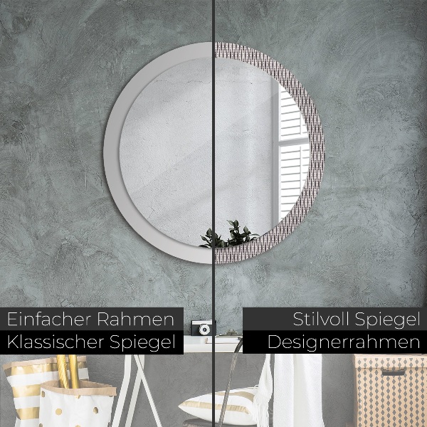 Round wall mirror decor Geometric dot pattern