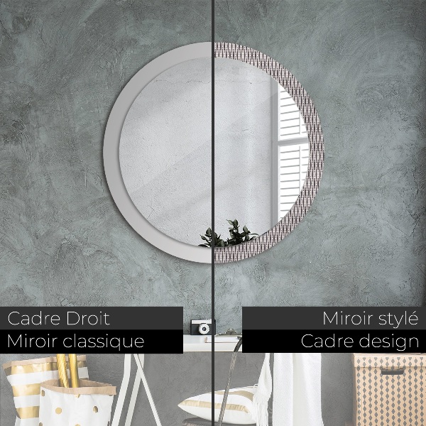 Round wall mirror decor Geometric dot pattern
