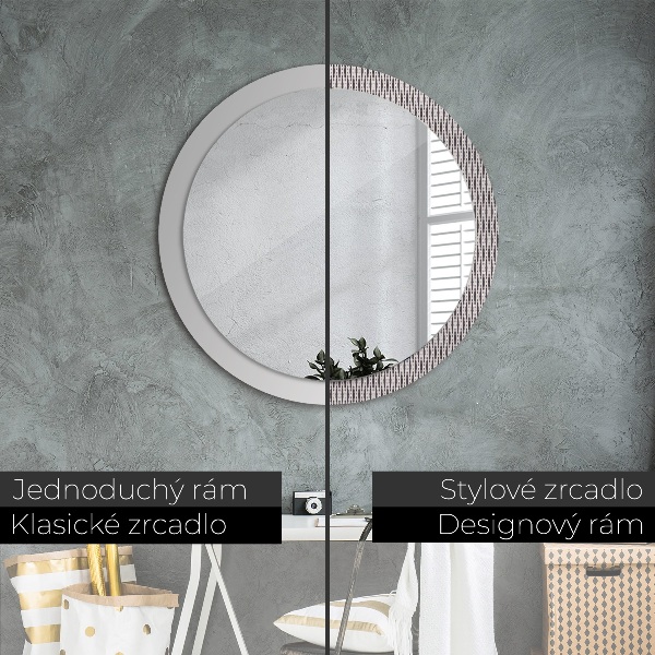 Round wall mirror decor Geometric dot pattern