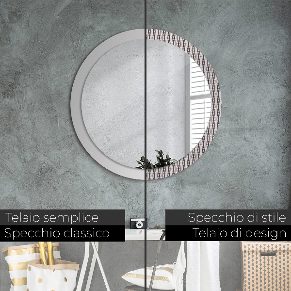 Round wall mirror decor Geometric dot pattern