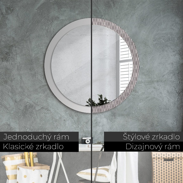 Round wall mirror decor Geometric dot pattern