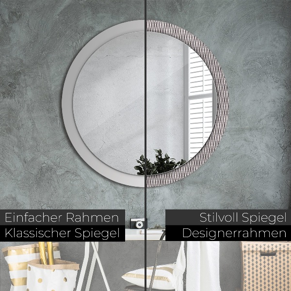 Round wall mirror decor Geometric dot pattern