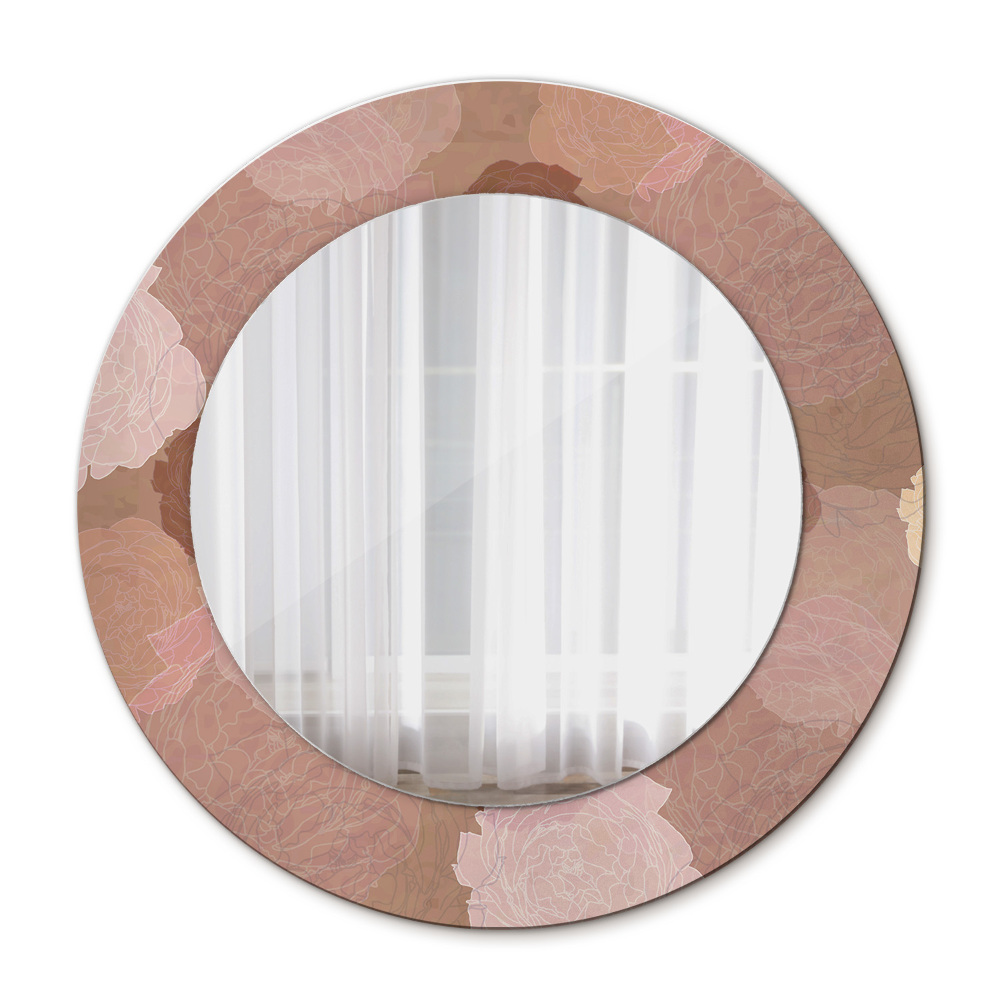 Round wall mirror decor Roses composition